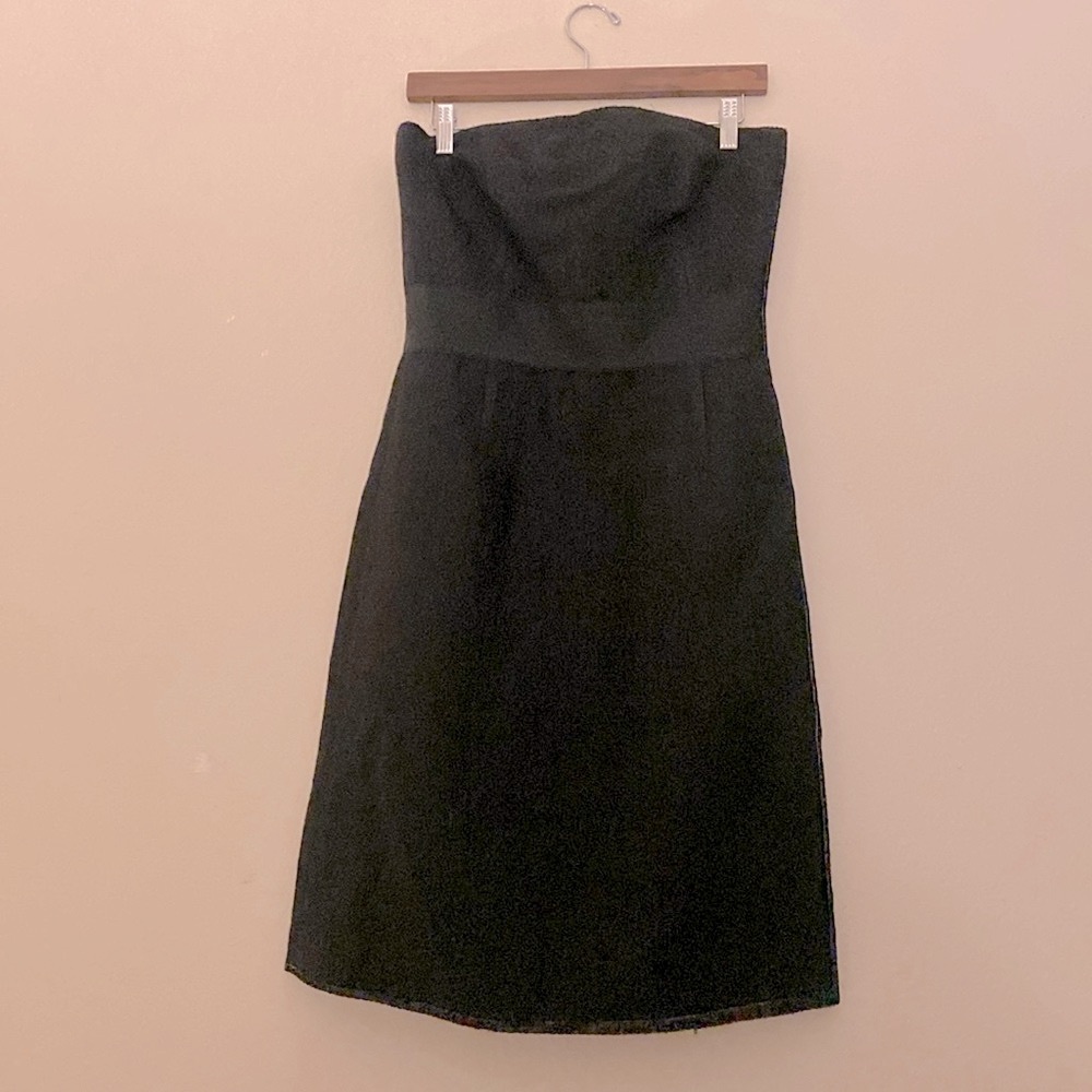 Ann Taylor Y2K Strapless Bow Back Dress, Black, Size 4